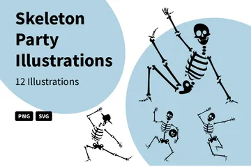 Skeleton Party Illustration Pack