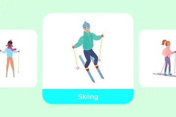 Skifahren Illustrationspack