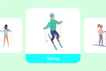 Skiing Illustration Pack
