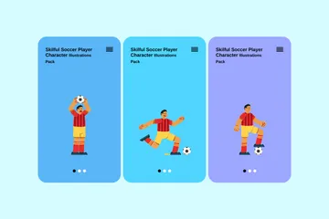 Skilful Soccer Player Character Illustration Pack