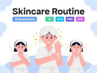 Skincare Routine Illustration Pack