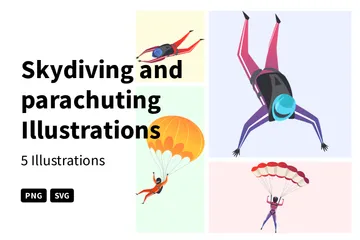 Skydiving And Parachuting Illustration Pack