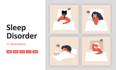 Sleep Disorder Illustration Pack