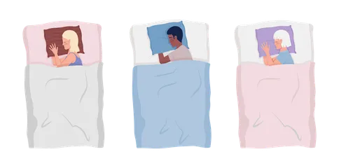 Sleepers Hugging Pillows Illustration Pack