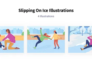 Slipping On Ice Illustration Pack