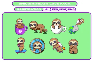 Sloth Illustration Pack
