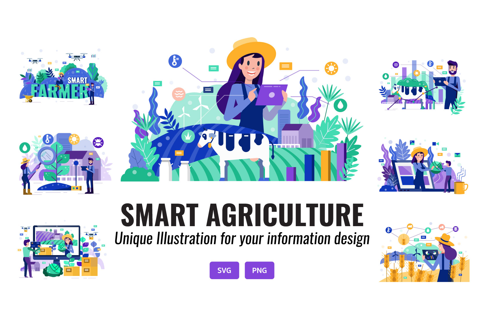 Smart Agriculture Illustration Pack - 12 Free Download Agriculture ...