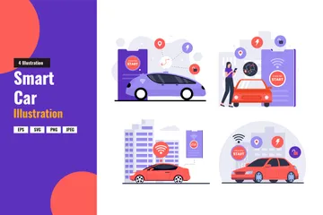 Smart Car Illustration Pack