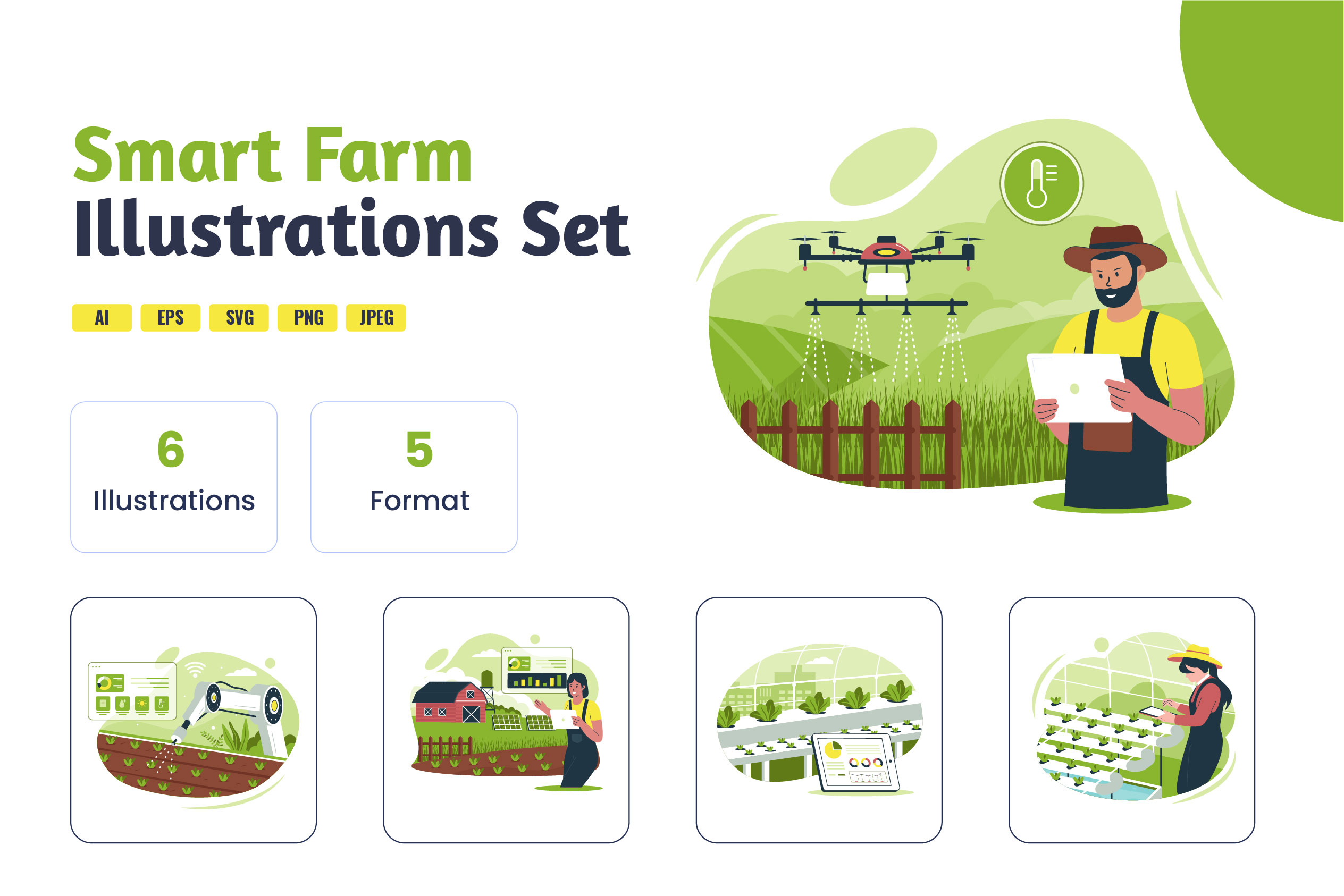 Smart Farm Illustration Pack - 6 Free Download Agriculture ...