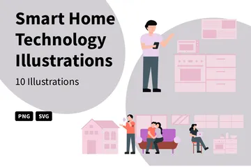 Smart Home Technologie Illustrationspack