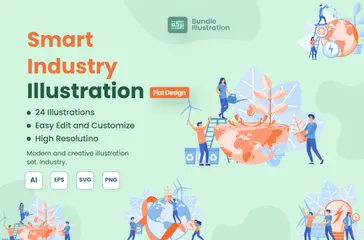 Intelligente Industrie Illustrationspack