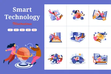 Smarte Technologie Illustrationspack