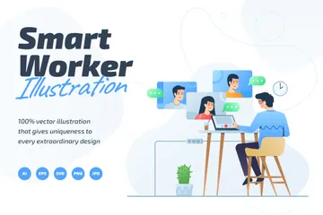 Smart Worker Illustration Pack