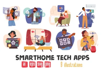 Smarthome Tech Apps Illustration Pack