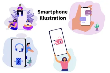 Smartphone Pacote de Ilustrações