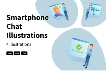 Smartphone-Chat Illustrationspack