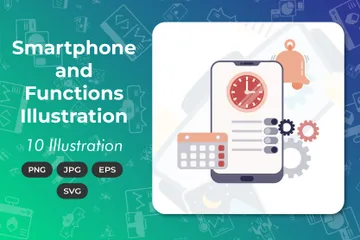 Smartphone et fonctions Pack d'Illustrations