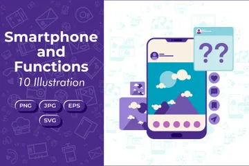 Smartphone et fonctions Pack d'Illustrations