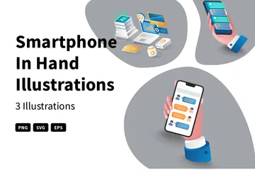 Smartphone In Hand Illustration Pack