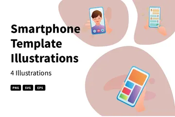 Smartphone-Vorlage Illustration Pack