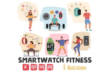 Smartwatch Fitness Illustration Pack