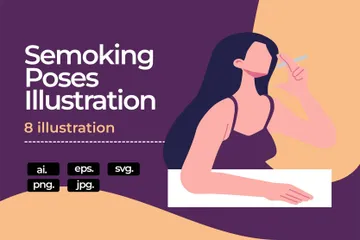 Smoking Poses Illustration Pack