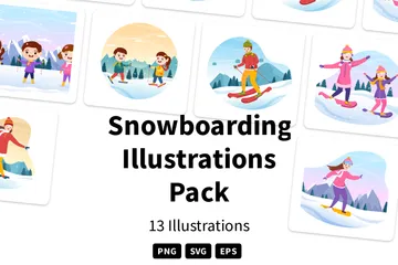 Snowboarding Paquete de Ilustraciones