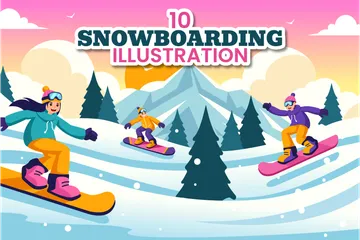 Snowboard Pacote de Ilustrações