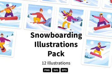 Snowboarding Illustration Pack