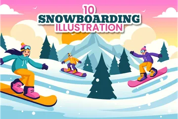 Snowboarding Illustration Pack