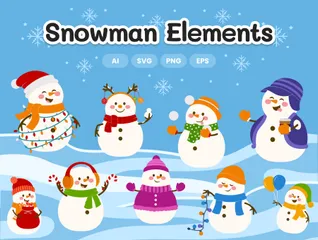 Snowman Winter Christmas Illustration Pack