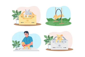 S'occuper d'un animal Pack d'Illustrations