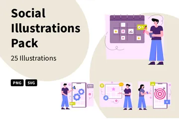 Social Illustration Pack