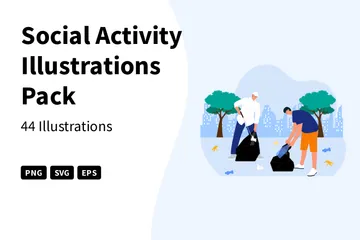 Social Activity Illustration Pack