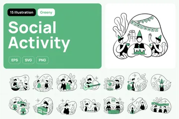 Social Activity Illustration Pack