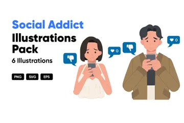 Social Addict Illustration Pack