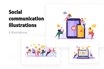 Social Communication Illustration Pack