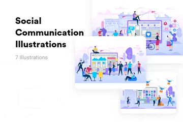 Social Communication Illustration Pack