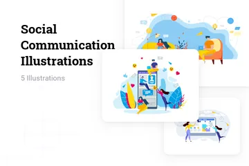 Social Communication Illustration Pack