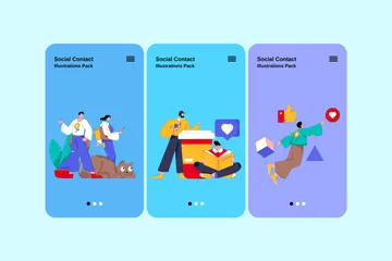 Social Contact Illustration Pack