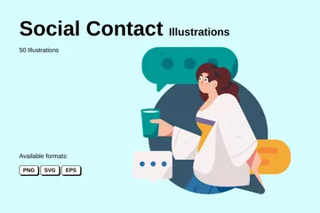 Social Contact Illustration Pack