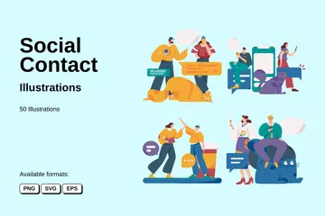 Social Contact Illustration Pack