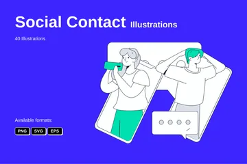 Social Contact Illustration Pack