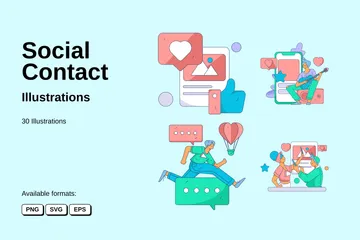 Social Contact Illustration Pack