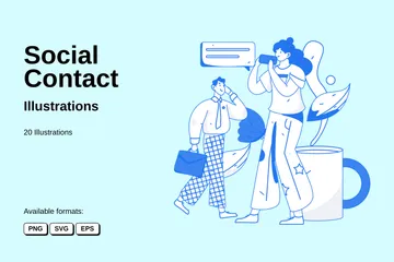 Social Contact Illustration Pack