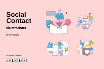 Social Contact Illustration Pack