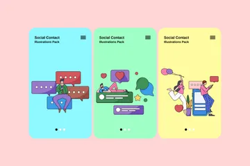 Social Contact Illustration Pack