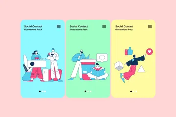 Social Contact Illustration Pack