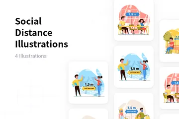 Social Distance Illustration Pack