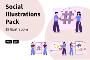 Social Illustration Pack